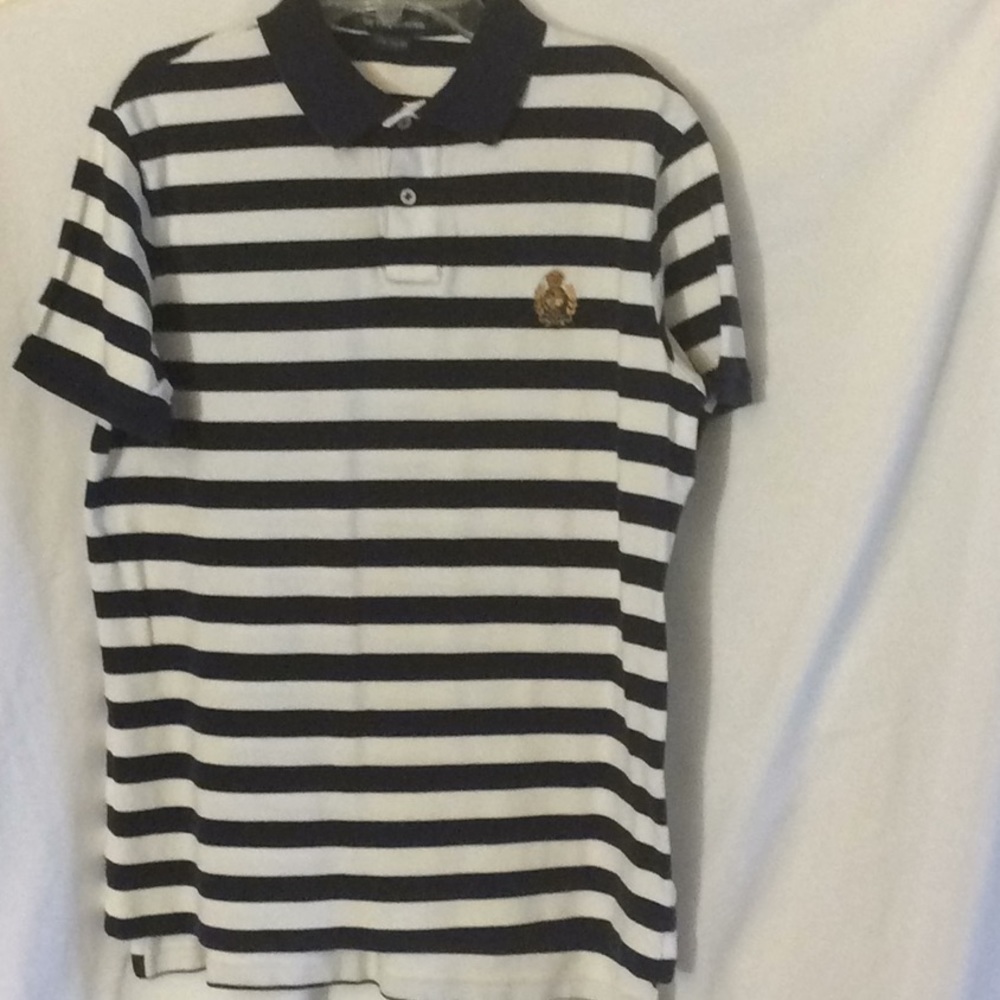 Navy and white Polo Ralph Lauren W/ emblem.